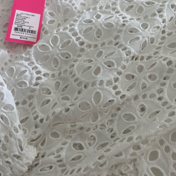 Lilly Pulitzer NWT Primm Dress SMALL Resort White Petite Sand Dollar Eyelet - Picture 8 of 8
